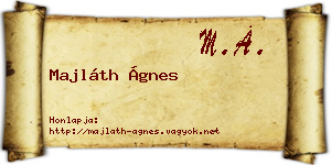 Majláth Ágnes névjegykártya